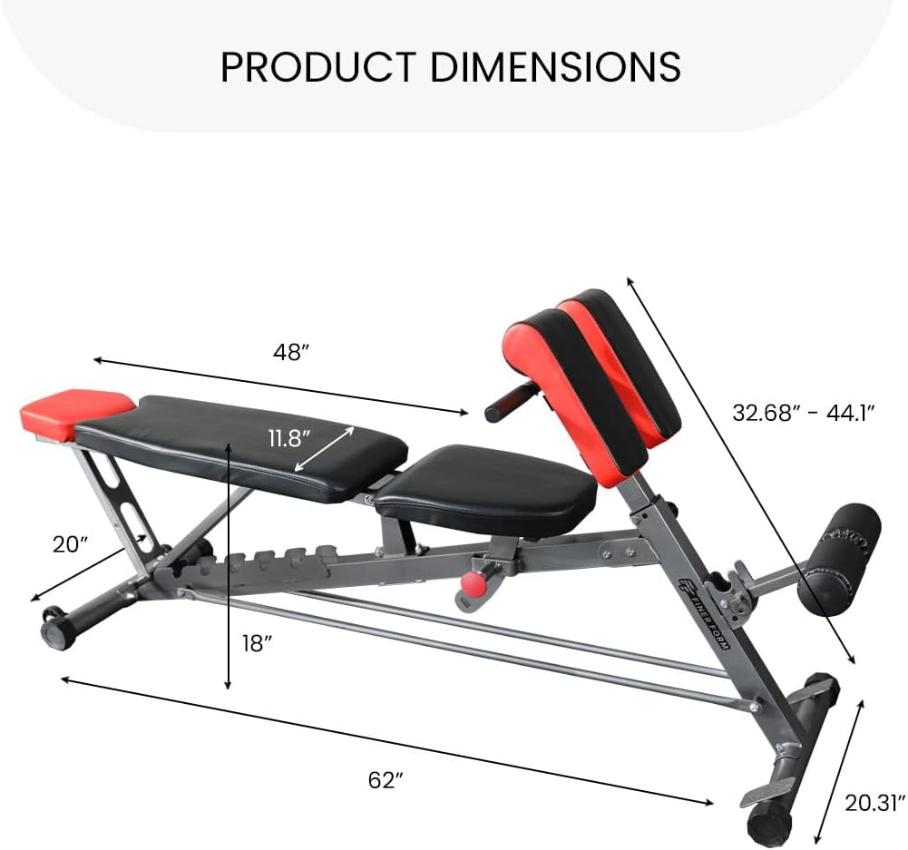 Transform Your Home Gym with the Finer Form Multi-Functional FID Weight Bench – The Ultimate Adjustable Bench for Full Body Workouts, Hyper Back Extensions, and Core Strength Training