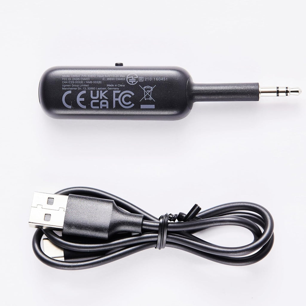 Bluetooth 5.0 Transmitter and Receiver for Car TV Airplane, 2 in 1 Wireless 3.5Mm Bluetooth Aux Adapter, Dual Devices Paired, Compatible with Car TV Airplane Home Stereo Headphones and More