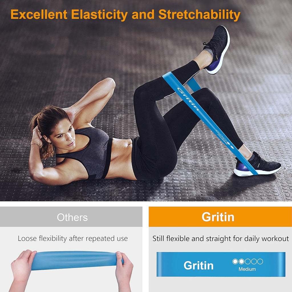 Premium Set of 5 Skin-Friendly Resistance Bands with Varying Strength Levels - Includes Travel Carrying Case - Perfect for Home, Gym, Yoga, and Training