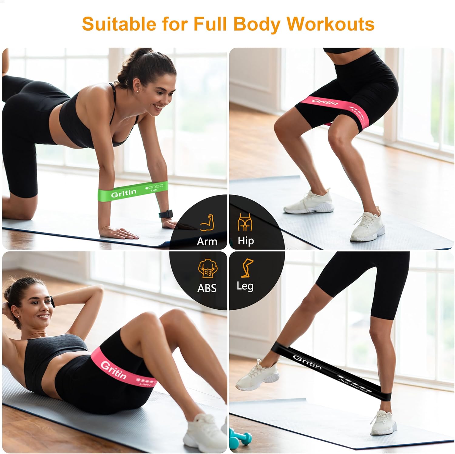 Premium Set of 5 Skin-Friendly Resistance Bands with Varying Strength Levels - Includes Travel Carrying Case - Perfect for Home, Gym, Yoga, and Training